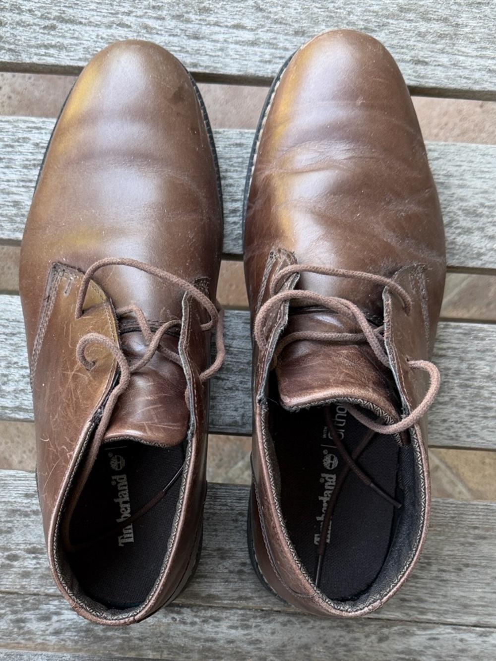 TIMBERLAND ORTHOLITE Men’s Brown Leather Chukka Boots Size 9 / UK 8.5